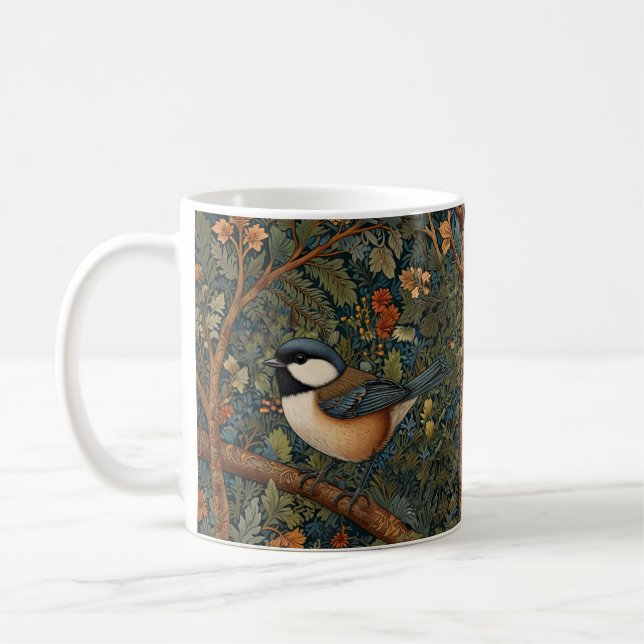 Mug Elegant Retro Art Nouveau woodland bird (Gauche)