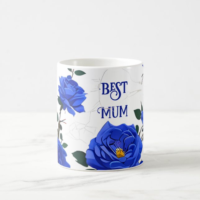 Mug Élégant Rose bleu (Centre)