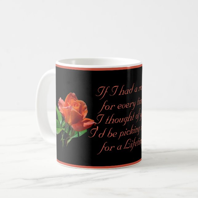 Mug Élégant Rose de pêche - Amour Sentiment (Devant gauche)