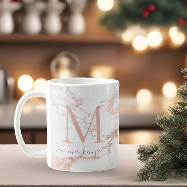 Mug Élégant Rose en marbre d'or (Créateur téléchargé)