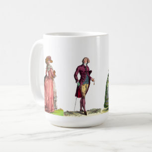Mug Élégant rose et vert de la mode française