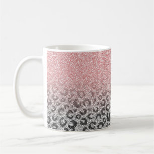 Mug Élégant Rose Gold & Silver Parties scintillant E