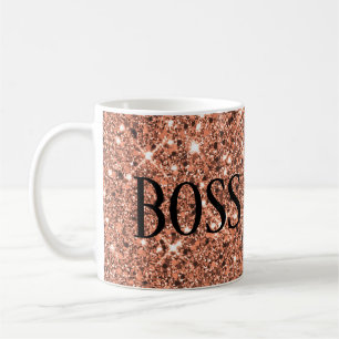 Mug Élégant Rose Gold Sparkle Parties scintillant Boss