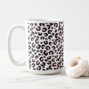Mug Élégant Rose Léopard Noir Motif