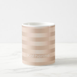 Mug Élégant rose moderne en cuivre chick or rayé