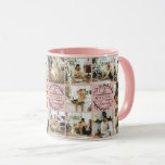 Mug Élégant rose rose moderne Collage de photos<br><div class="desc">Ce 18 Photo Collage Famille moderne Mug personnalisée est la façon parfaite de transformer vos photos de famille préférées en un gentil et tendance gardien. Avec un design simple, moderne et élégant Monogram, il est entièrement personnalisable pour s'adapter à votre style. Idéal pour faire un don à l’occasion de la...</div>