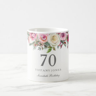 Mug Élégant Rose Rose Rose rose rose Floral 70e annive