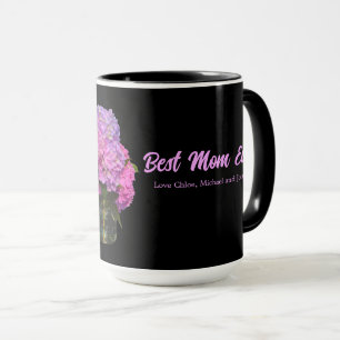 Mug Élégant rose violet bleu floral