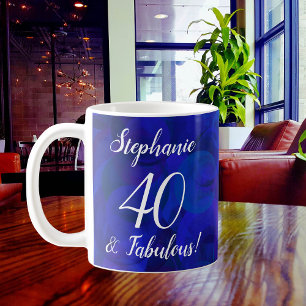 Mug Elégant Royal Blue 40 et Fabuleux anniversaire