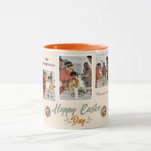 Mug Élégant Script Joyeux Pâques Famille Trois Photo