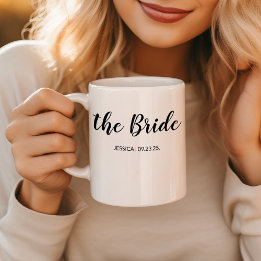 Mug Élégant Script La Mariée Vin Mariage personnalisé