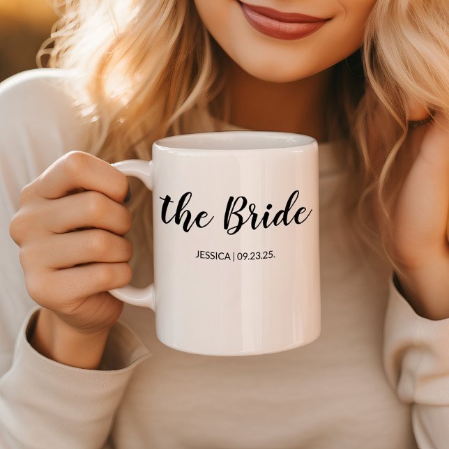 Mug Élégant Script La Mariée Vin Mariage personnalisé (Créateur téléchargé)