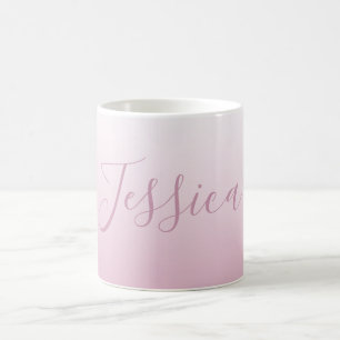 Mug Élégant Script & Ombre Rose (toute couleur) Modifi