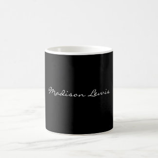 Mug Élégant Script Plaque Noir Nom Calligraphie