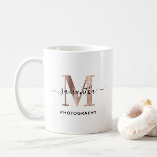 Mug Élégant signature Rose Gold M Monogramme Logo