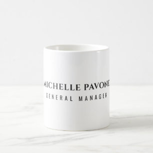 Mug Élégant Simple Blanc & Noir Professionnel