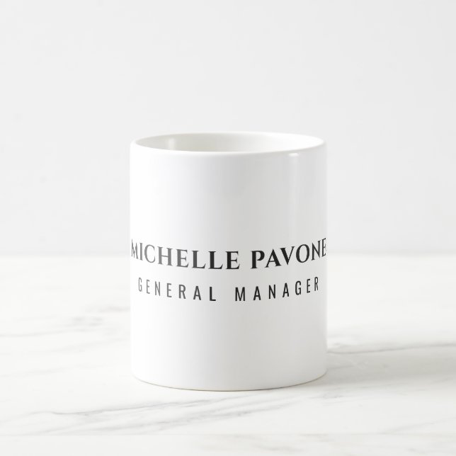 Mug Élégant Simple Blanc & Noir Professionnel (Centre)