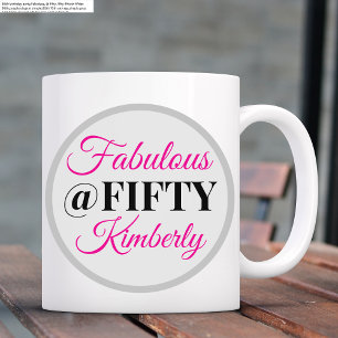 Mug Élégant Simple Fabuleux Cinquante Femmes 50e anniv