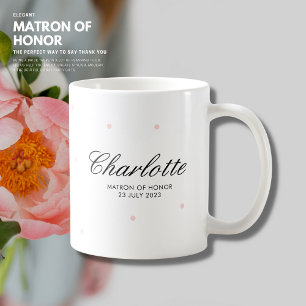 Mug Élégant simple joli blush Matron Maid of Honor