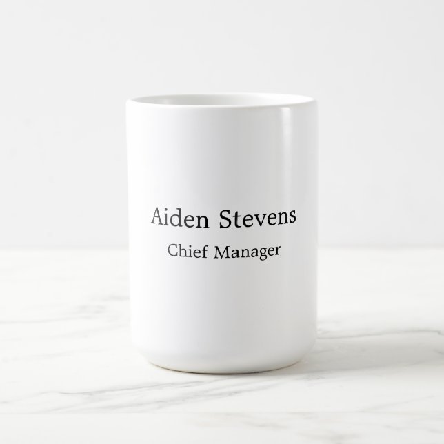 Mug Élégant Simple Noir & Blanc Minimaliste (Centre)