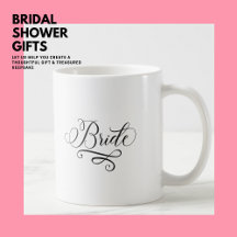 Élégant Simple Stylish Black Calligraphy Bride