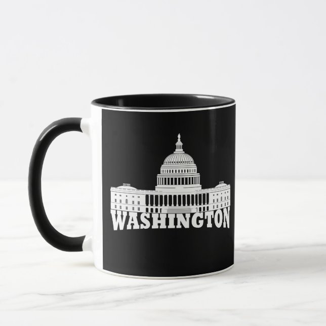 Mug Élégant Simple Washington DC (Gauche)