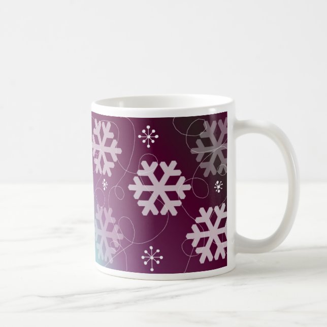 Mug Élégant Snowflakes Violet (Droite)