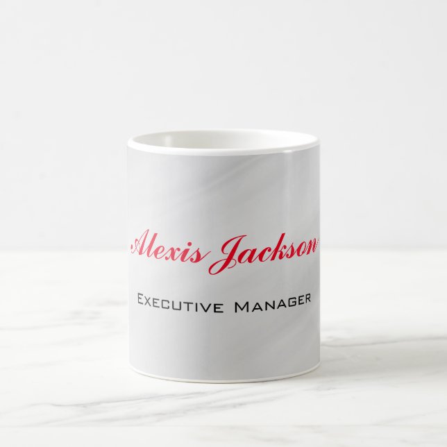 Mug Élégant style contemporain moderne gris rouge (Centre)