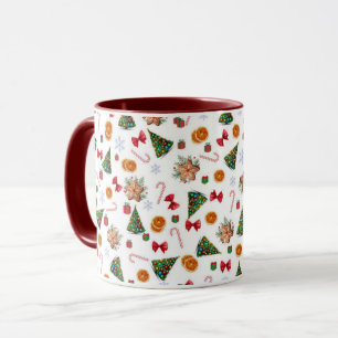 Mug Élégant Sucre de canne de biscuits de Noël doux et