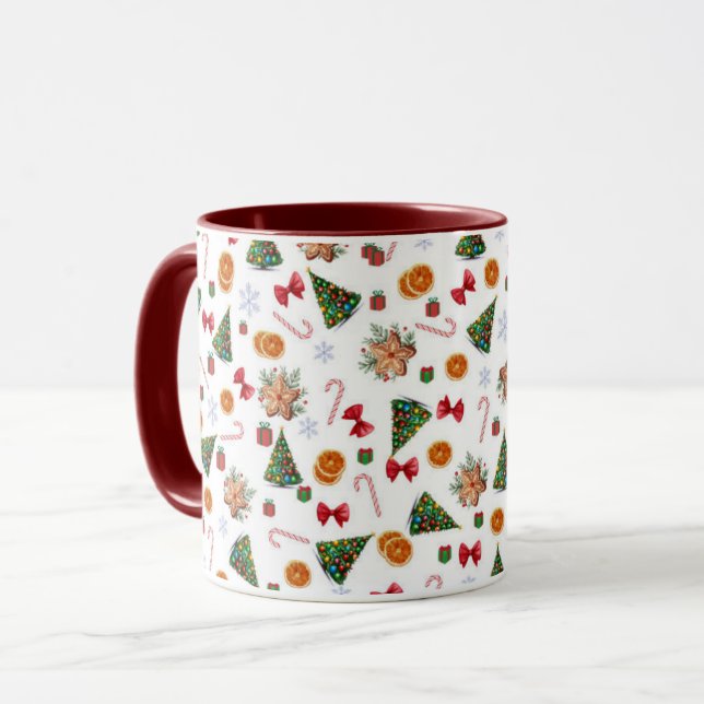 Mug Élégant Sucre de canne de biscuits de Noël doux et (Devant gauche)