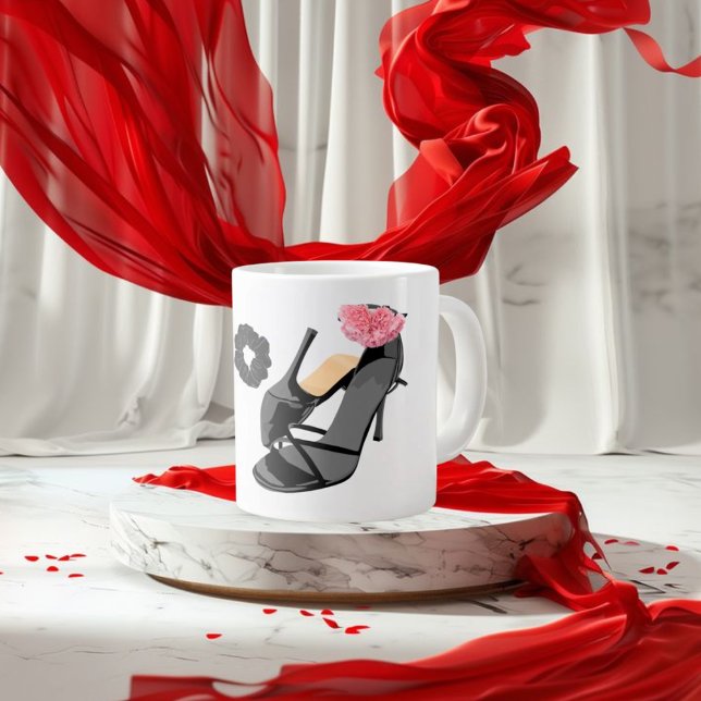 Mug Elégant talons noirs et art de la carnation - Femi (Créateur téléchargé)