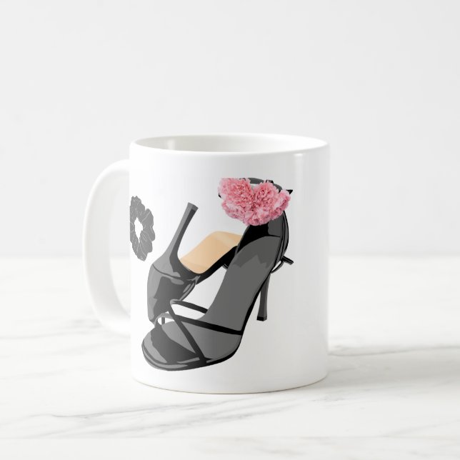 Mug Elégant talons noirs et art de la carnation - Femi (Devant gauche)