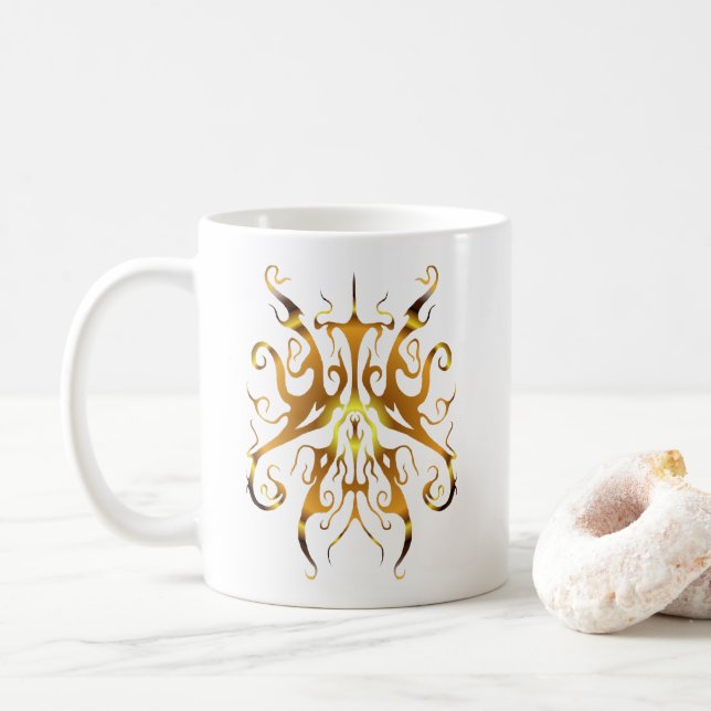 Mug Élégant tatouage tribal - or (Avec donut)