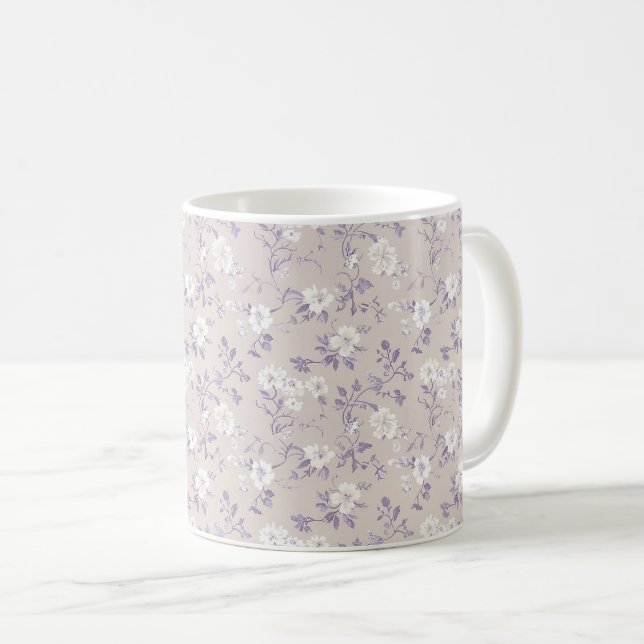 Mug Élégant Tendance Chic Rustique Floral Pastel (Devant droit)