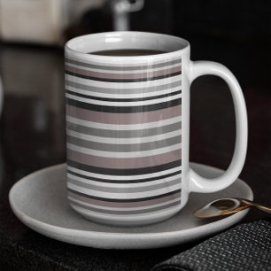 Mug Elégant Tons Terre Brown Savannah Stripes Motif