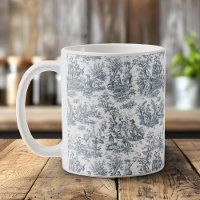 Elégant vintage noir toile de jouy