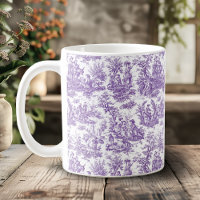 Elégant vintage violet toile de jouy