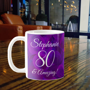 Mug Elégant violet 80 et Extraordinaire anniversaire