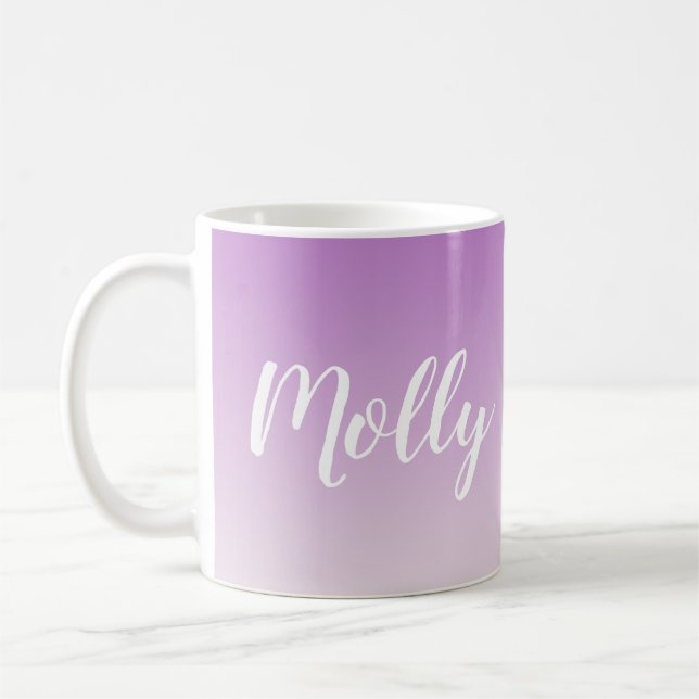 Mug Élégant Violet Ombre élégant Personnalisé (Gauche)