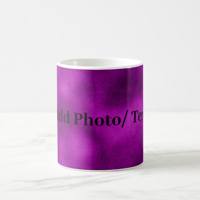 Mug Elégant violet velours personnalisé Photo et texte (Centre)