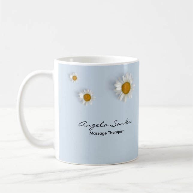 Mug Elegant white daisies blue (Gauche)