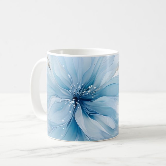 Mug Elégante aquarelle à fleurs florales d'Aquarelle (Devant gauche)