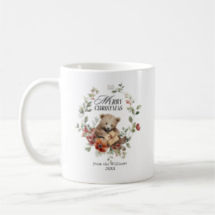 Mug Elégante aquarelle florale Joyeux voeux de Noël