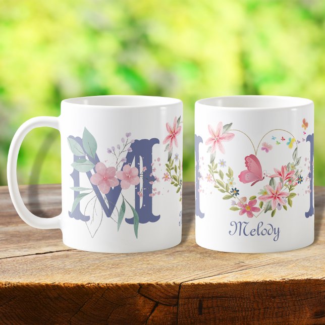 Mug Elégante aquarelle papillon floral M (Créateur téléchargé)