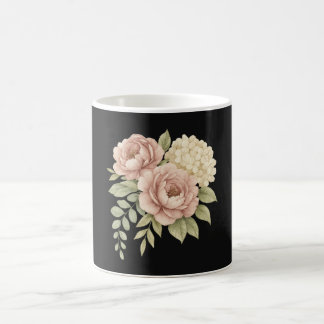 Mug Élégante aquarelle pivoine et hydrangea pour la fê