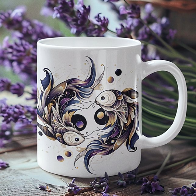 Mug Elégante aquarelle Poissons Zodiac personnalisé (Créateur téléchargé)