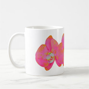 Mug Elégante aquarelle rose Orchidée peinture