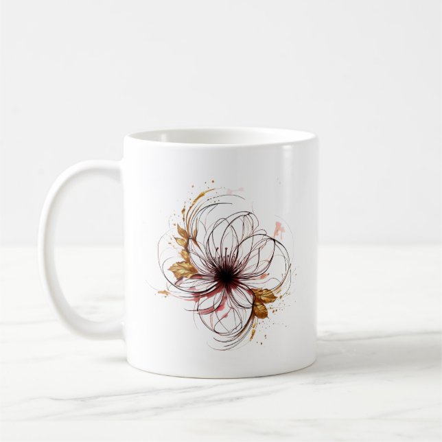 Mug Élégante art floral aquarelle  (Gauche)