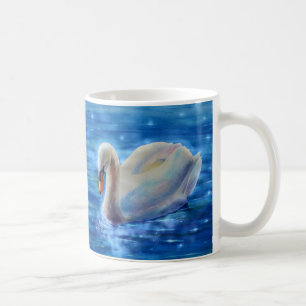 Mug Elégante belle peinture d'aquarelle de cygne blanc