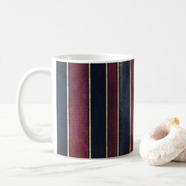 Mug Elégante Brougeole Noire Burgundy en or (Avec donut)